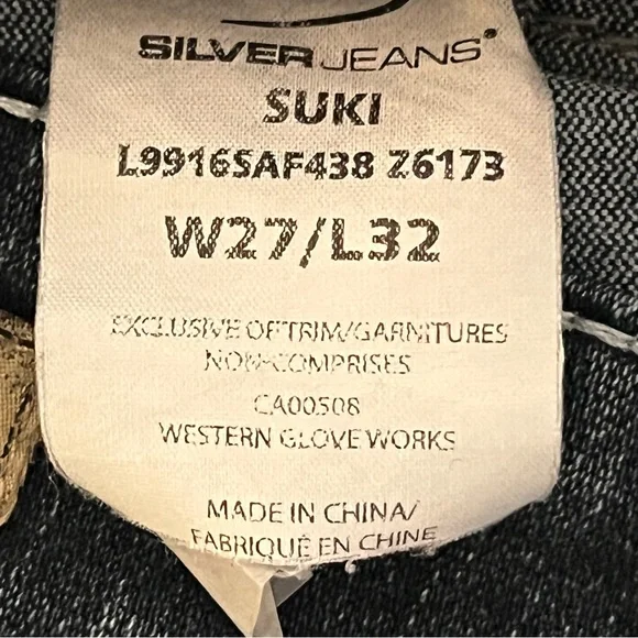 Silver Jeans For Girls/Women W27/L32 SUKI Boot Cut 195165AF438 26173 Very Nice - Picture 2 of 9